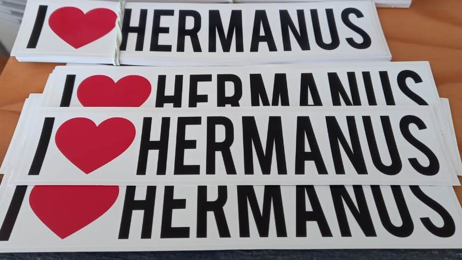 STICKERS for your Car, fridge, computer - I ❤️ Hermanus - 200mm x 40mm